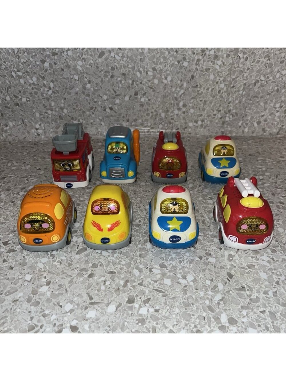 VTech Go Go Smart Wheels Car Lot of 8 Vehicle Toy Police Van Police Tanker Fire